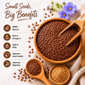 Natural Flax Seeds Rich in Omega-3